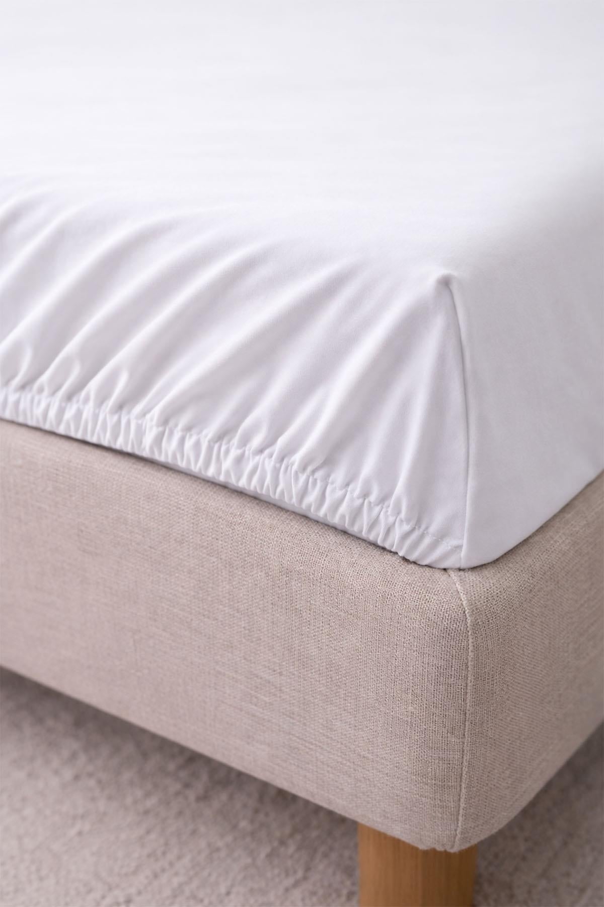 Basic Cotton Satin Super King Size Full Fitted Sheet (200 x 200 cm)