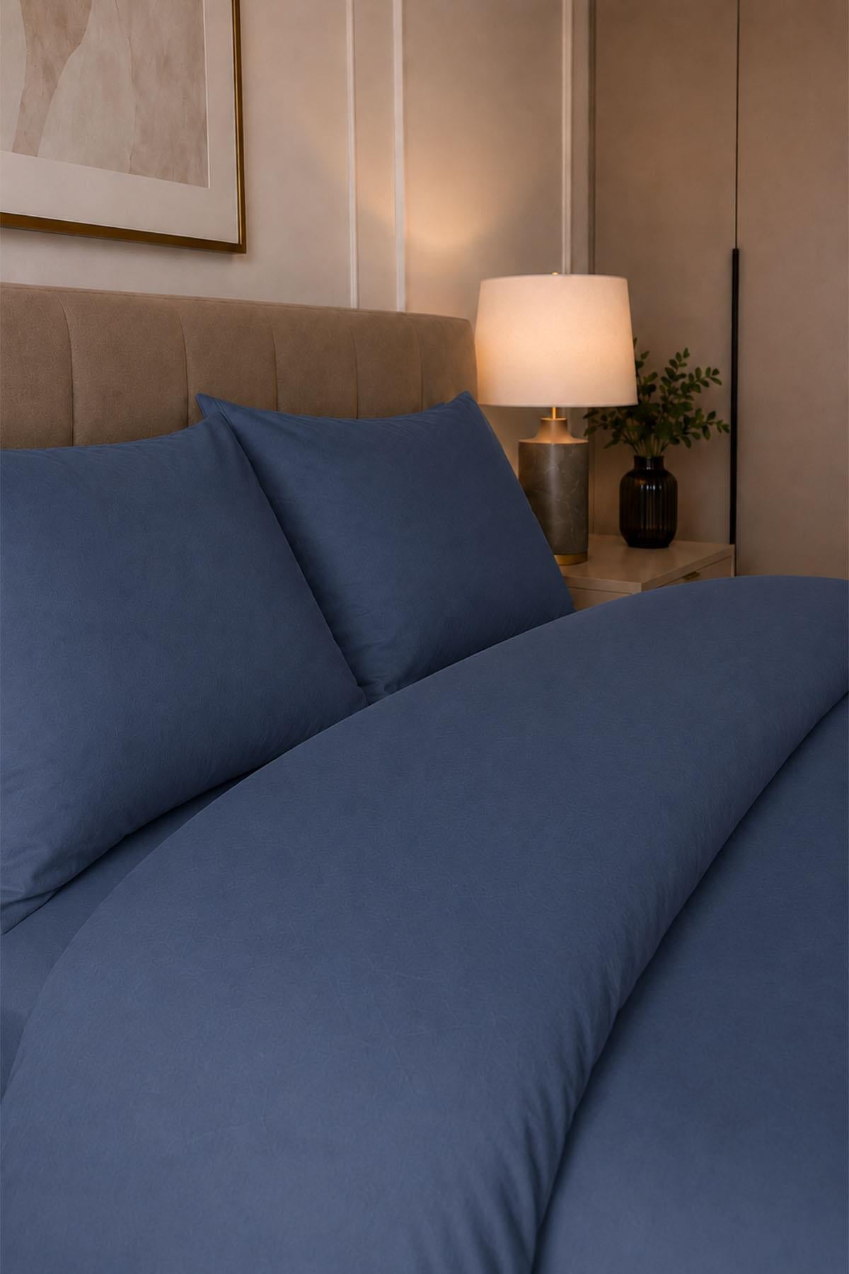 Melody Plain Cotton Sateen Double Duvet Cover Set 4 Pieces