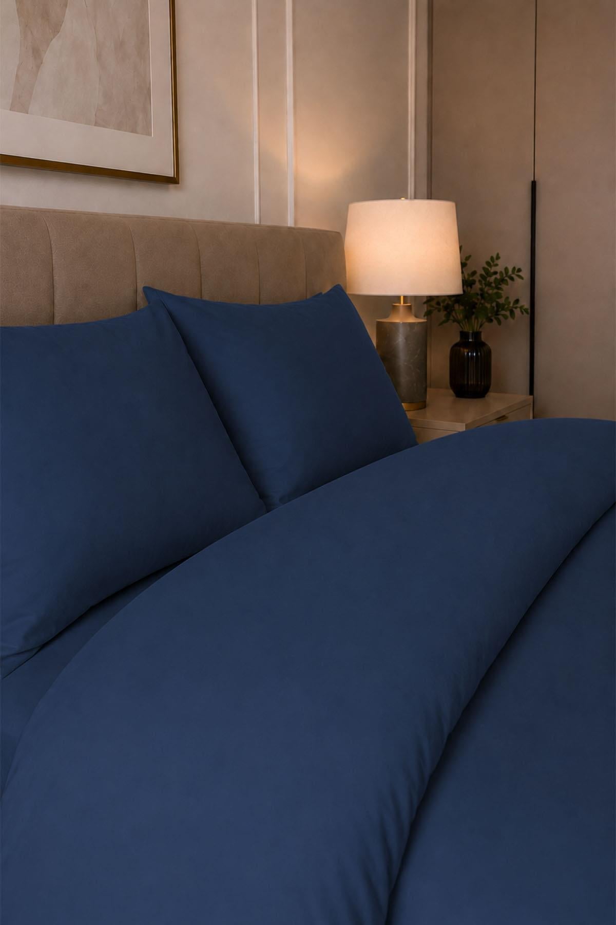 Melody Plain Cotton Sateen Double Duvet Cover Set 4 Pieces