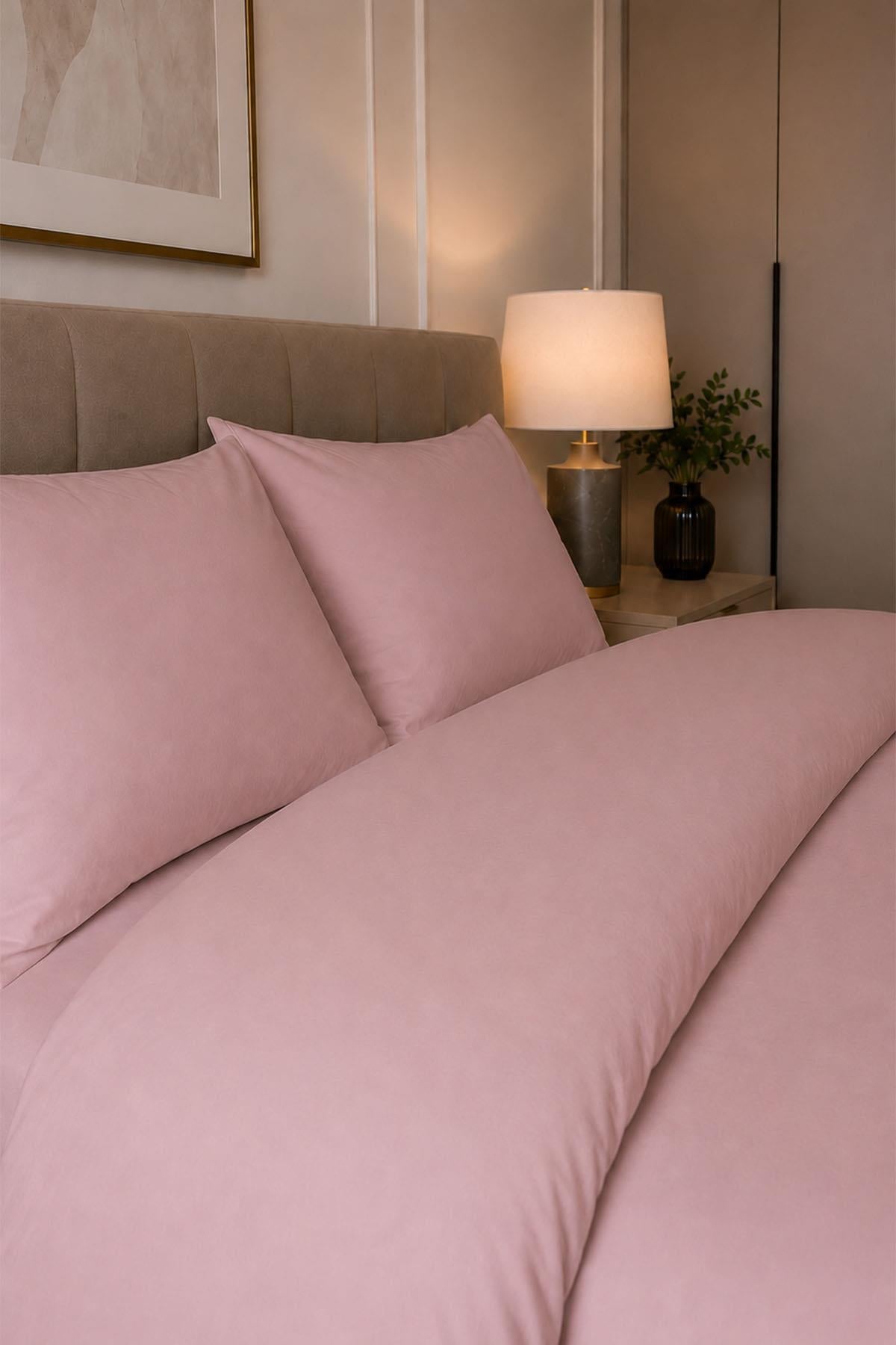 Melody Plain Cotton Sateen Double Duvet Cover Set 4 Pieces