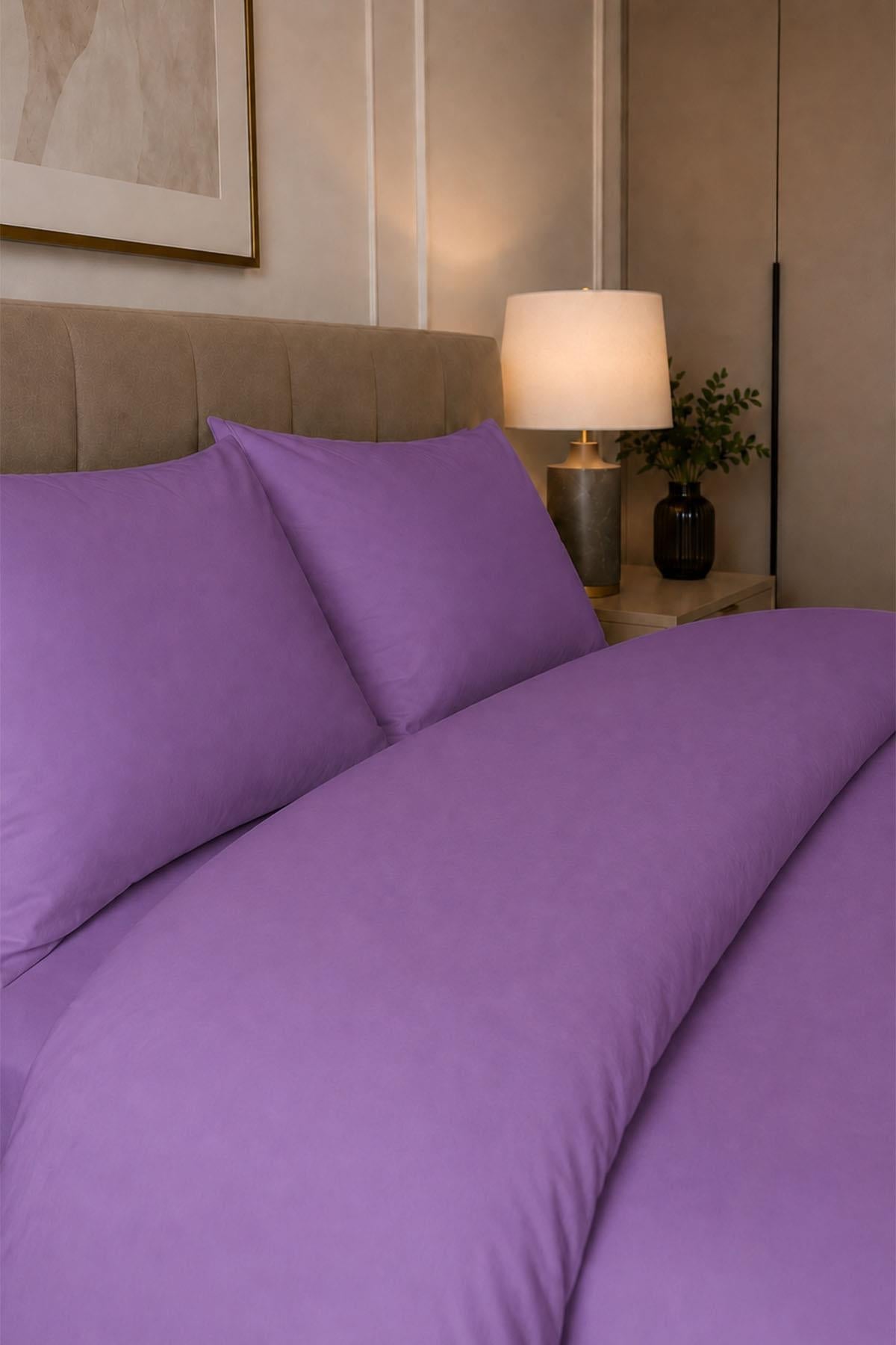 Melody Plain Cotton Sateen Double Duvet Cover Set 4 Pieces