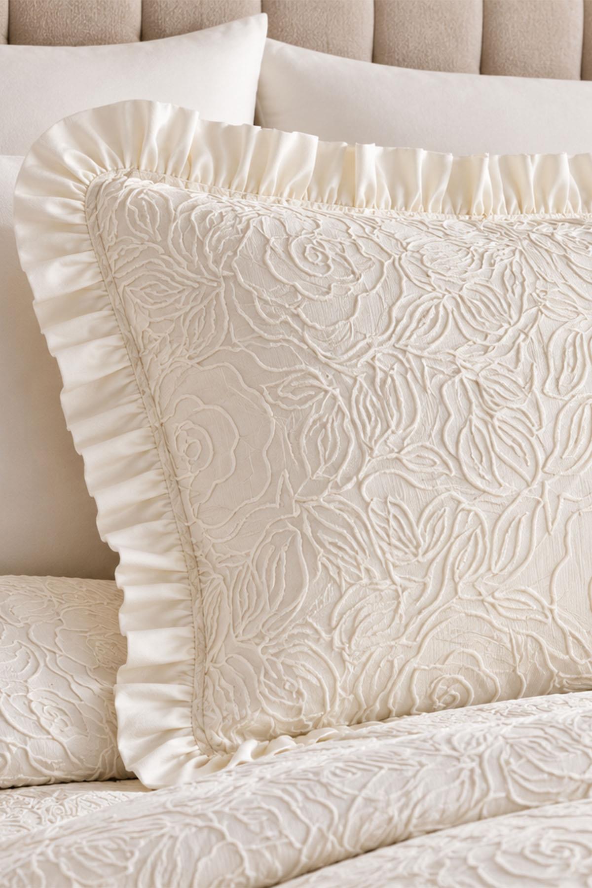 Rosalie Rose Embroidered Double Bedspread