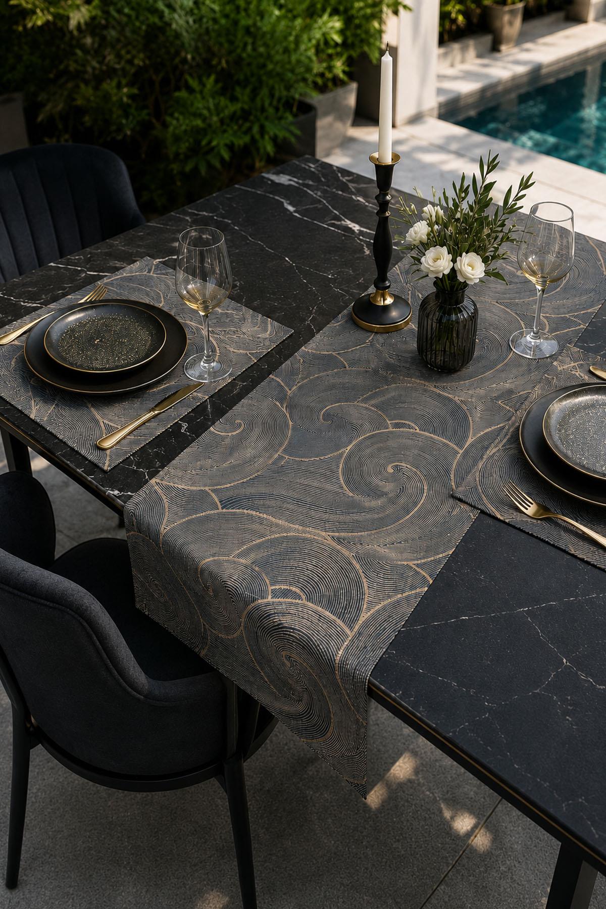 Soprano Stain-Resistant Worry-Free Placemat-Runner Table Set (3 Pieces)