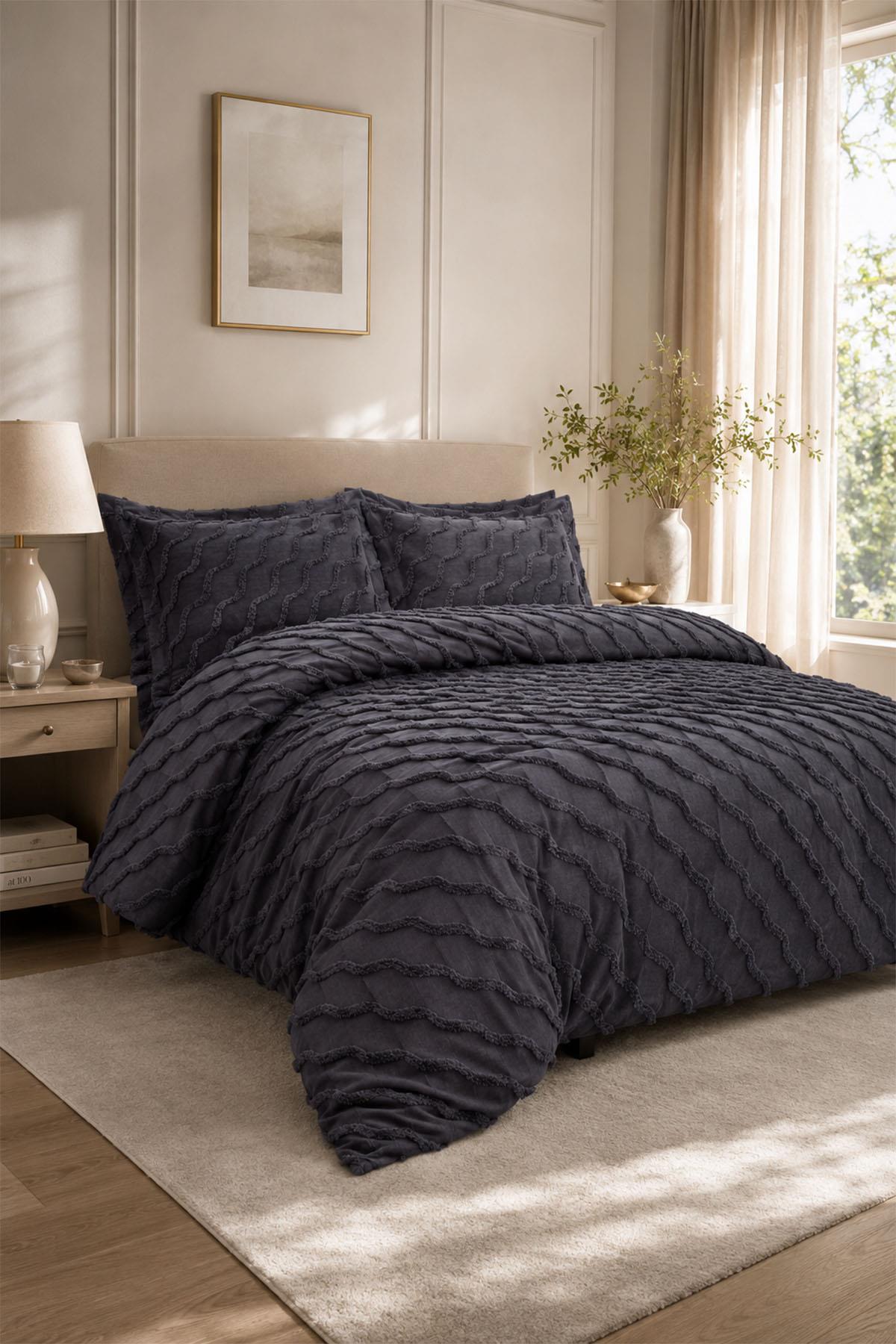 غطاء سرير مزدوج من الكتان الفاخر من تيرا