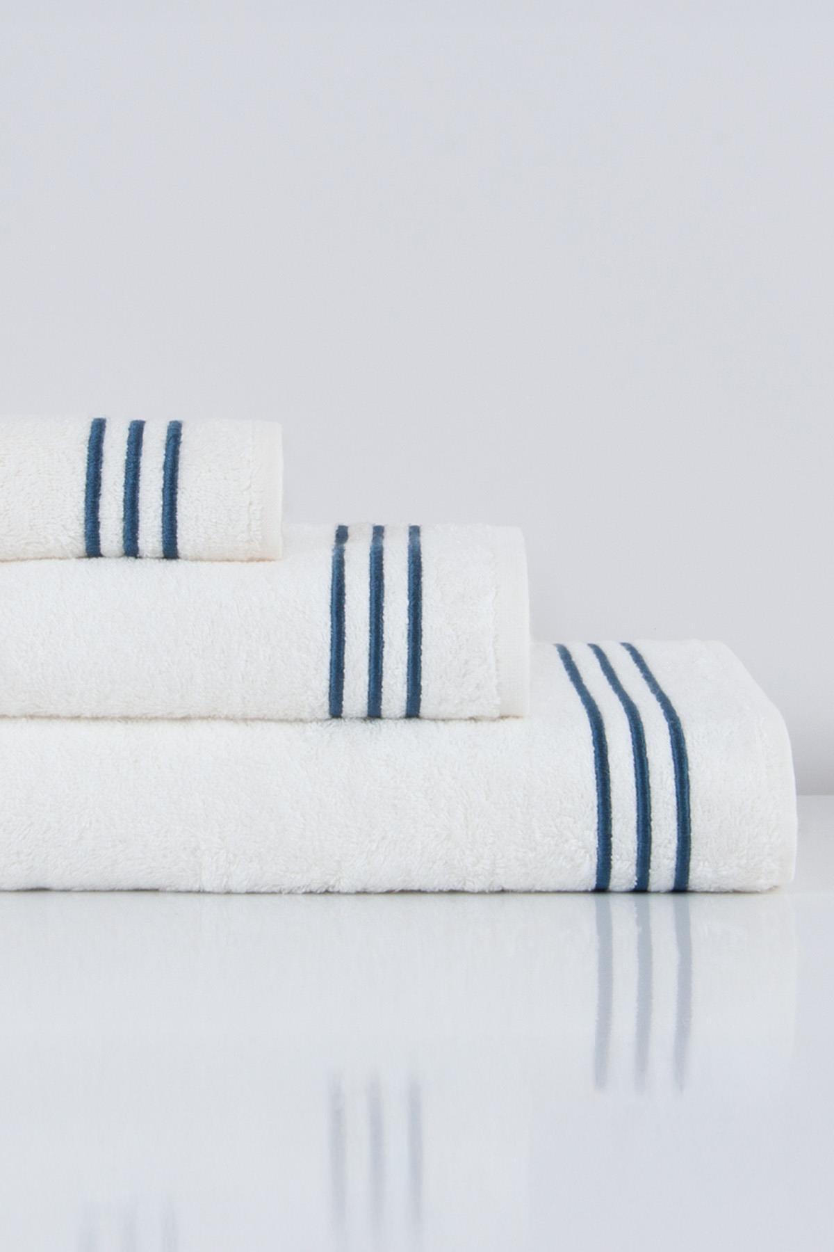 Zen Striped Embroidered Face Towel (50 x 90 cm) - Nazik Home - Value for My Home!