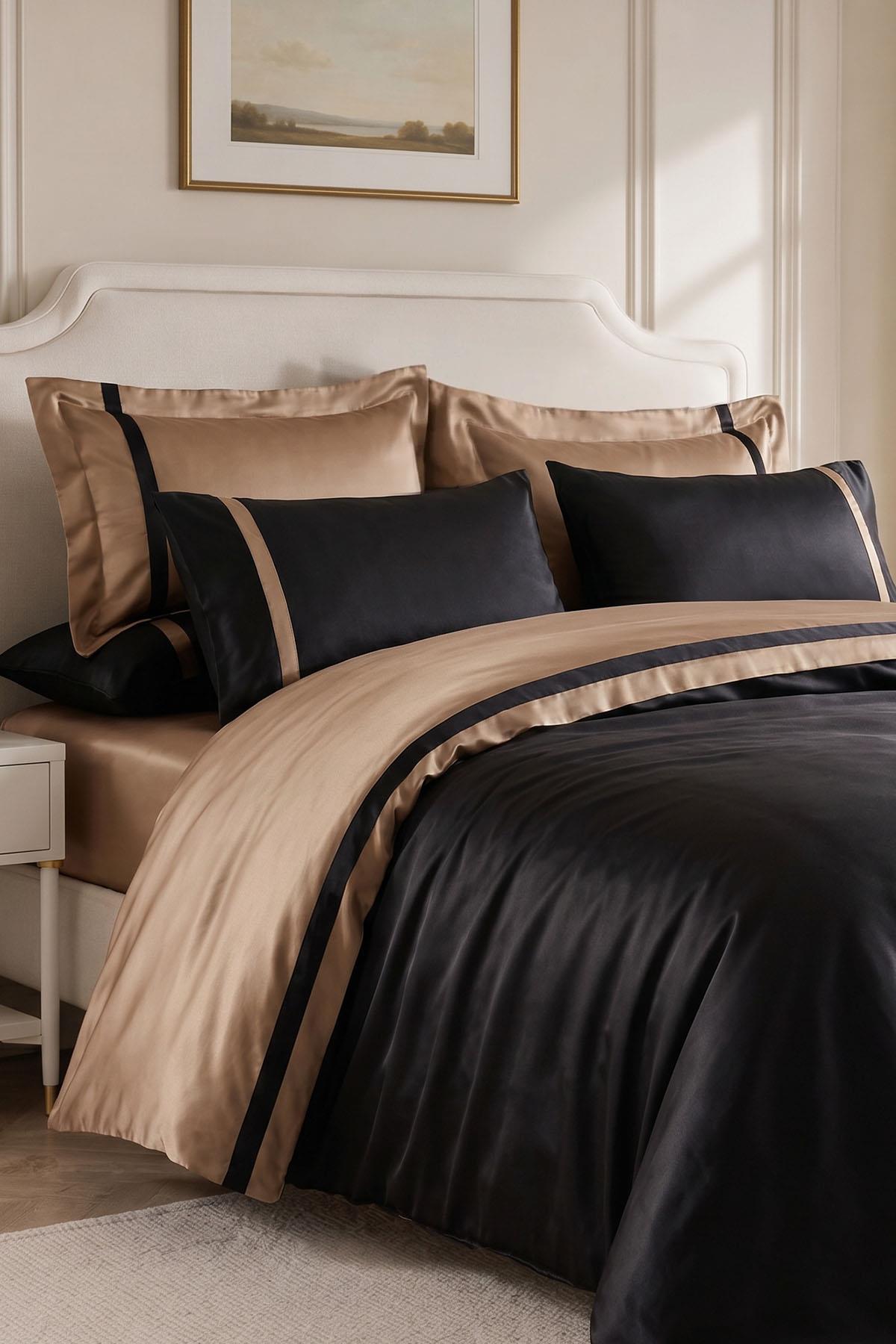 Elite 100% Cotton Satin Super King Size 6-Piece Duvet Cover Set