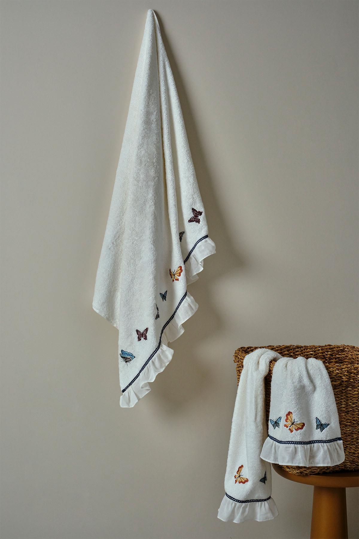 Laura Butterfly Embroidered Face Towel (50 x 90 cm)