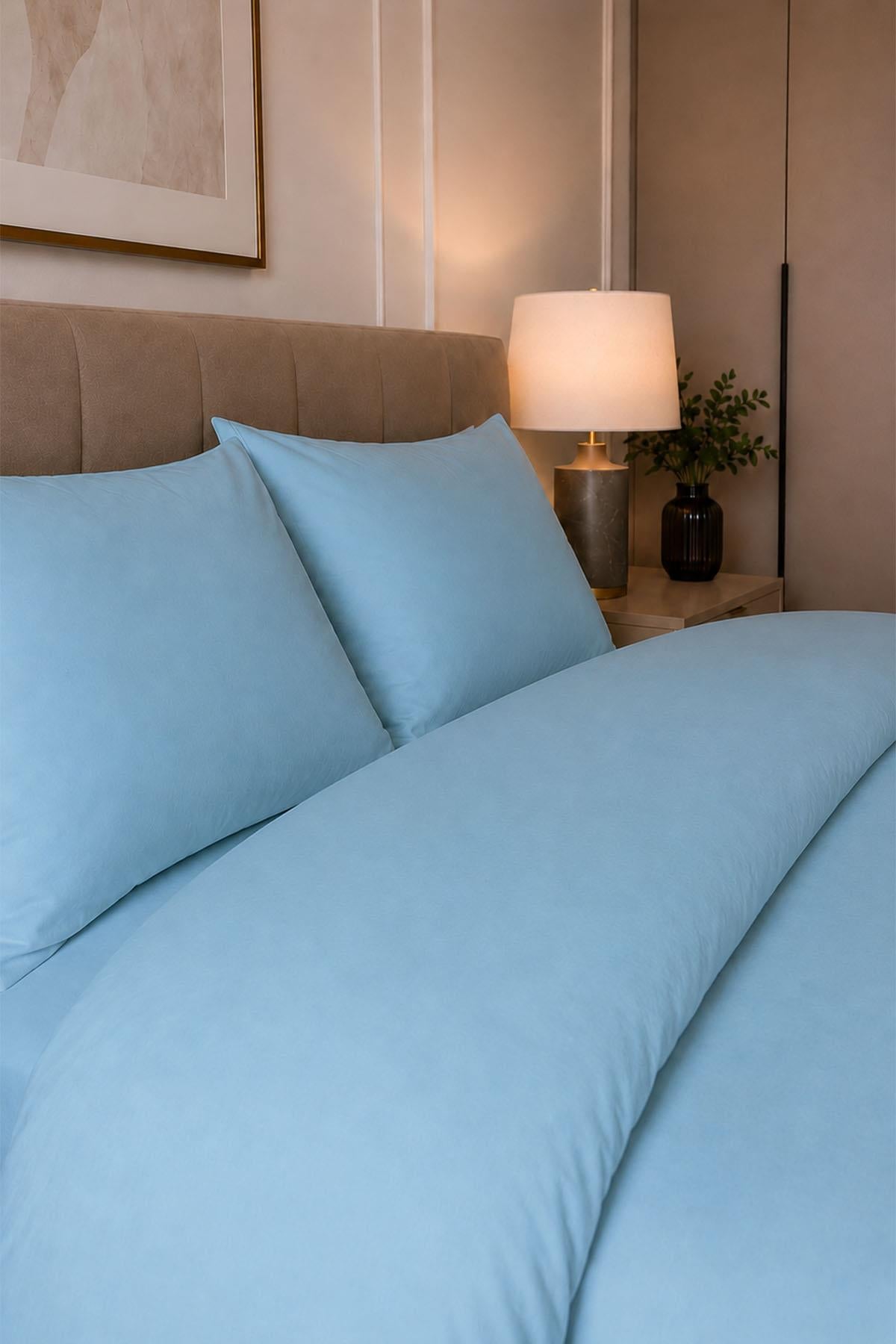 Melody Plain Cotton Sateen Double Duvet Cover Set 4 Pieces