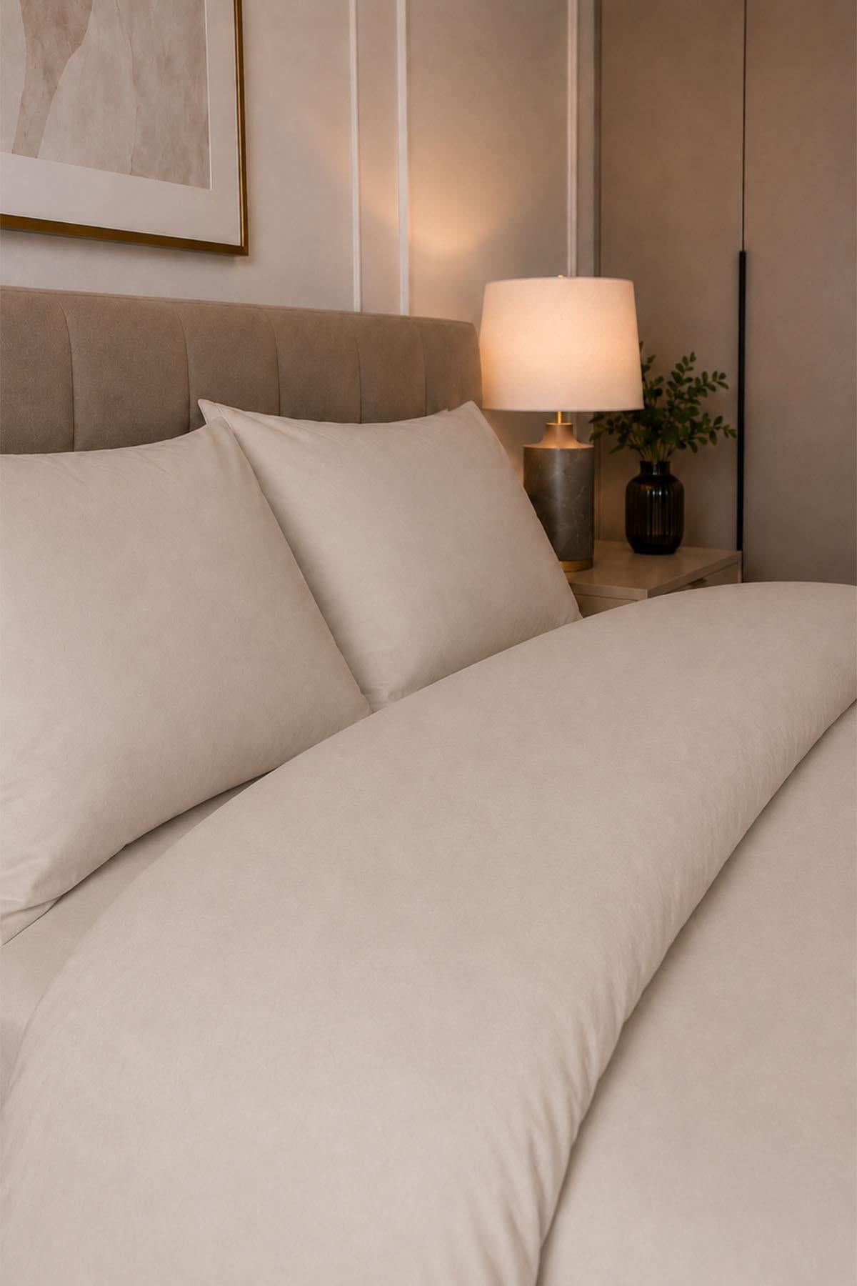 Melody Plain Cotton Sateen Double Duvet Cover Set 4 Pieces