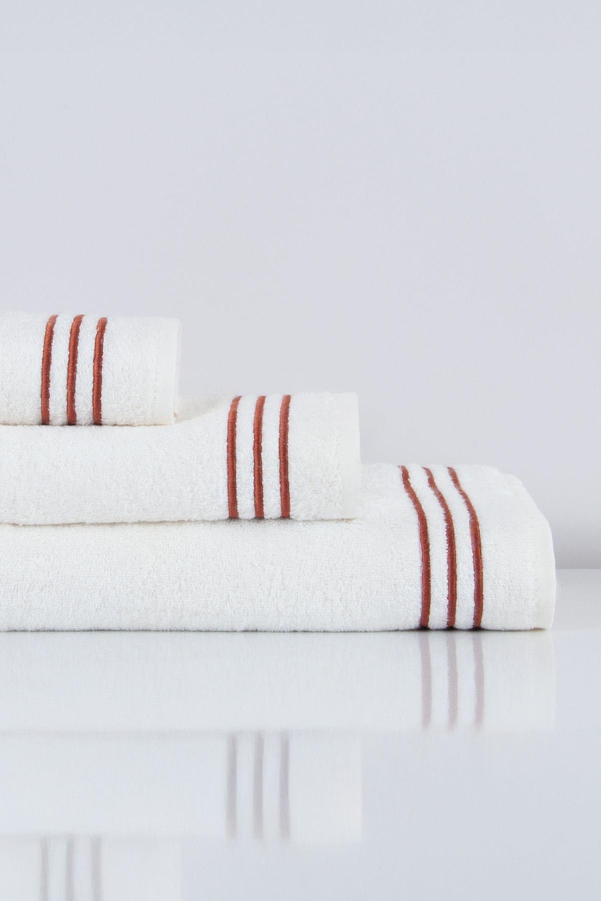 Zen Striped Embroidered Face Towel (50 x 90 cm) - Nazik Home - Value for My Home!